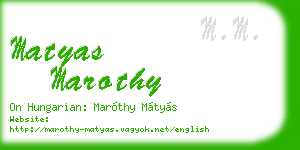 matyas marothy business card